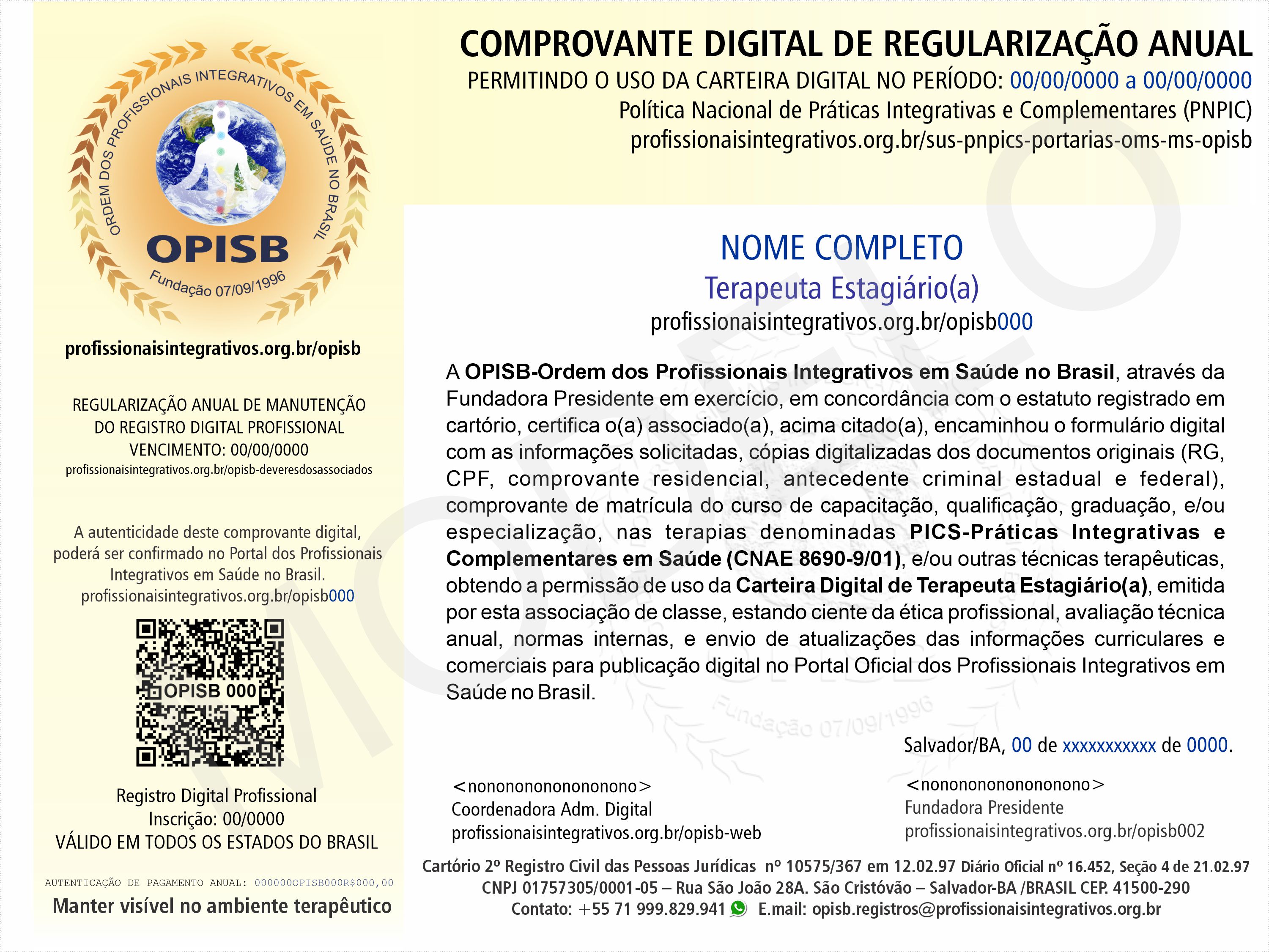 OPISB 000 Comprovante Digital de Regularização Anual