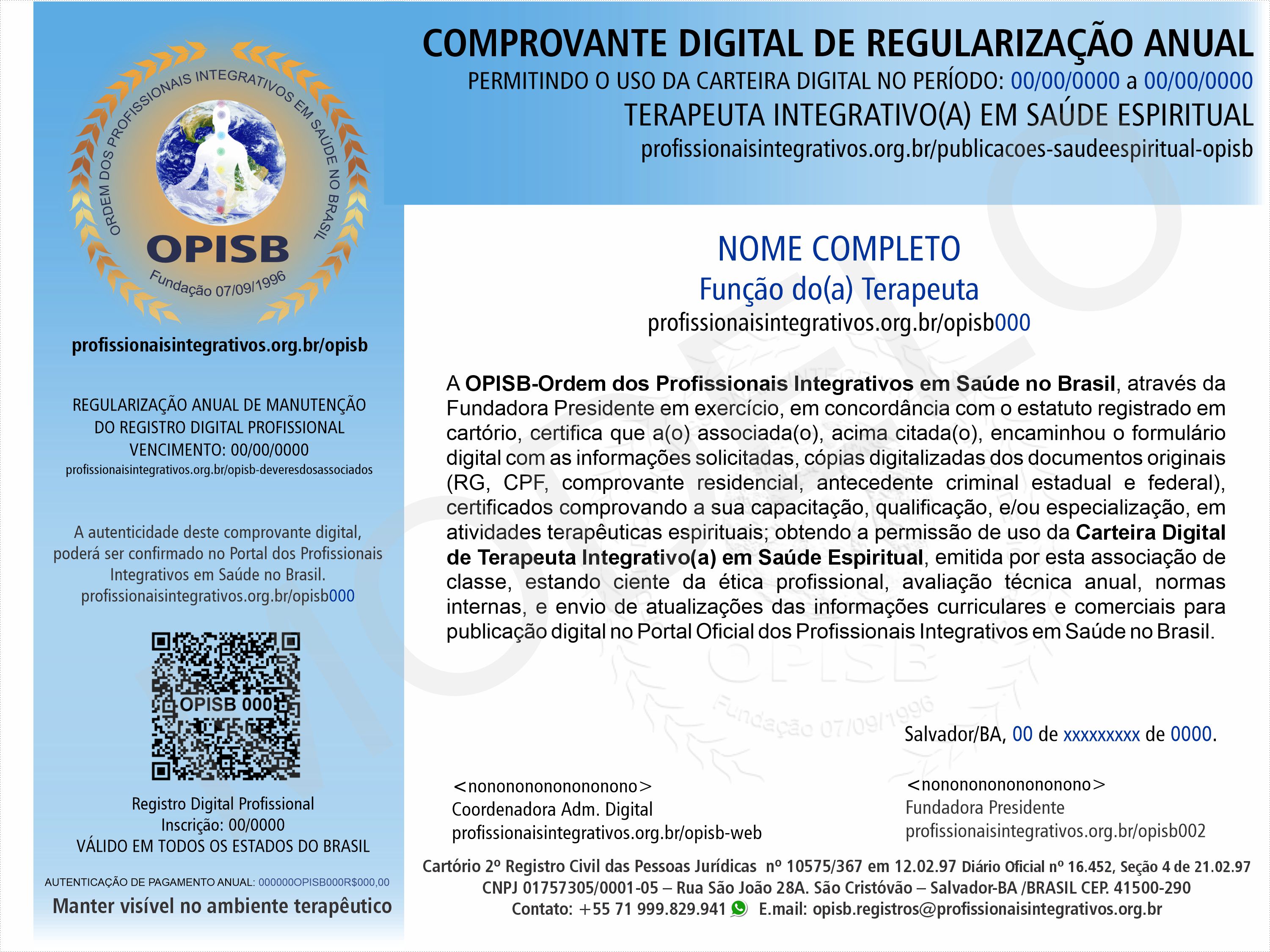 OPISB 000 Comprovante Digital de Regularização Anual