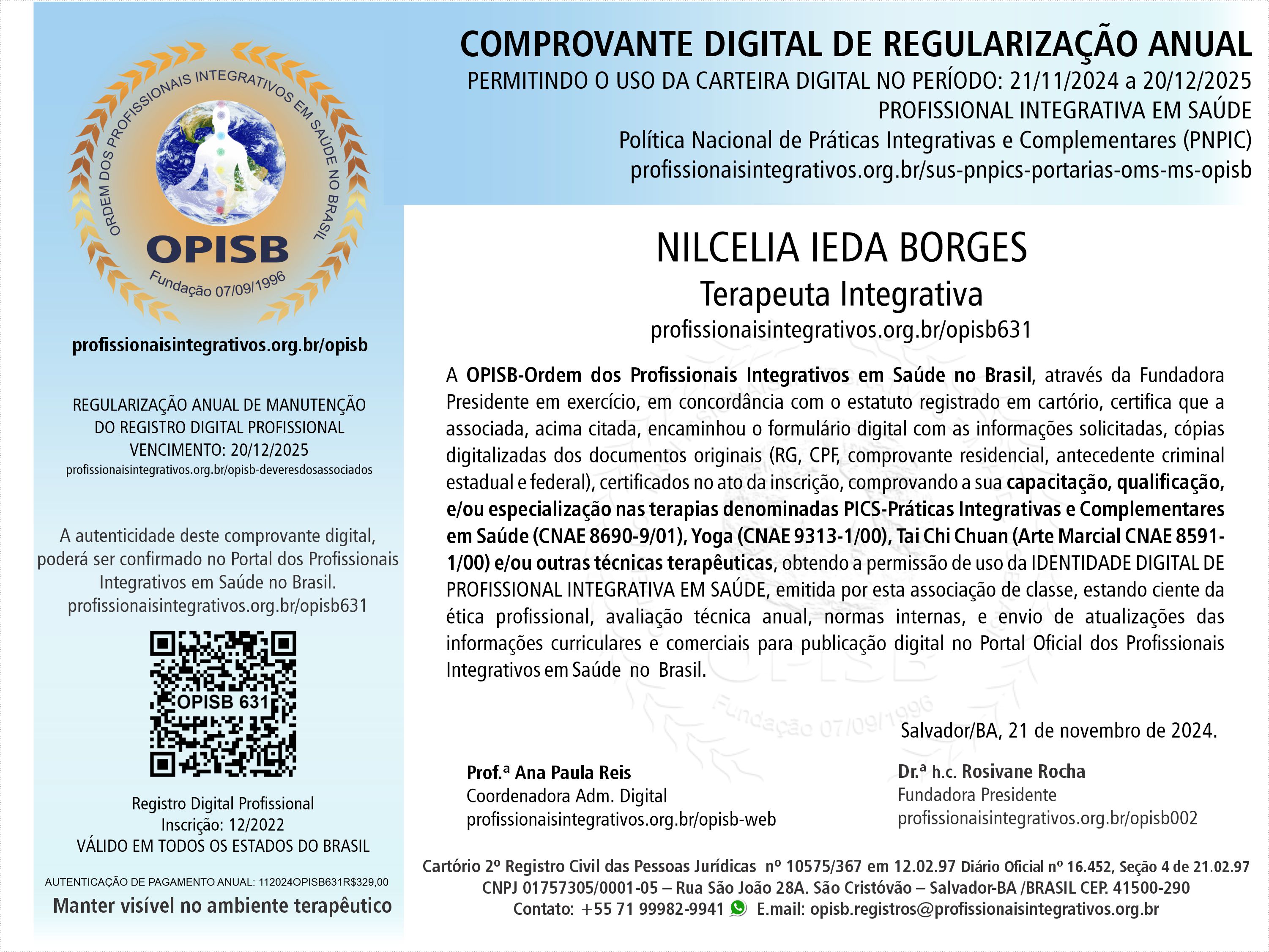 OPISB 631 Ieda Borges Comprovante Digital de Regularização Anual 