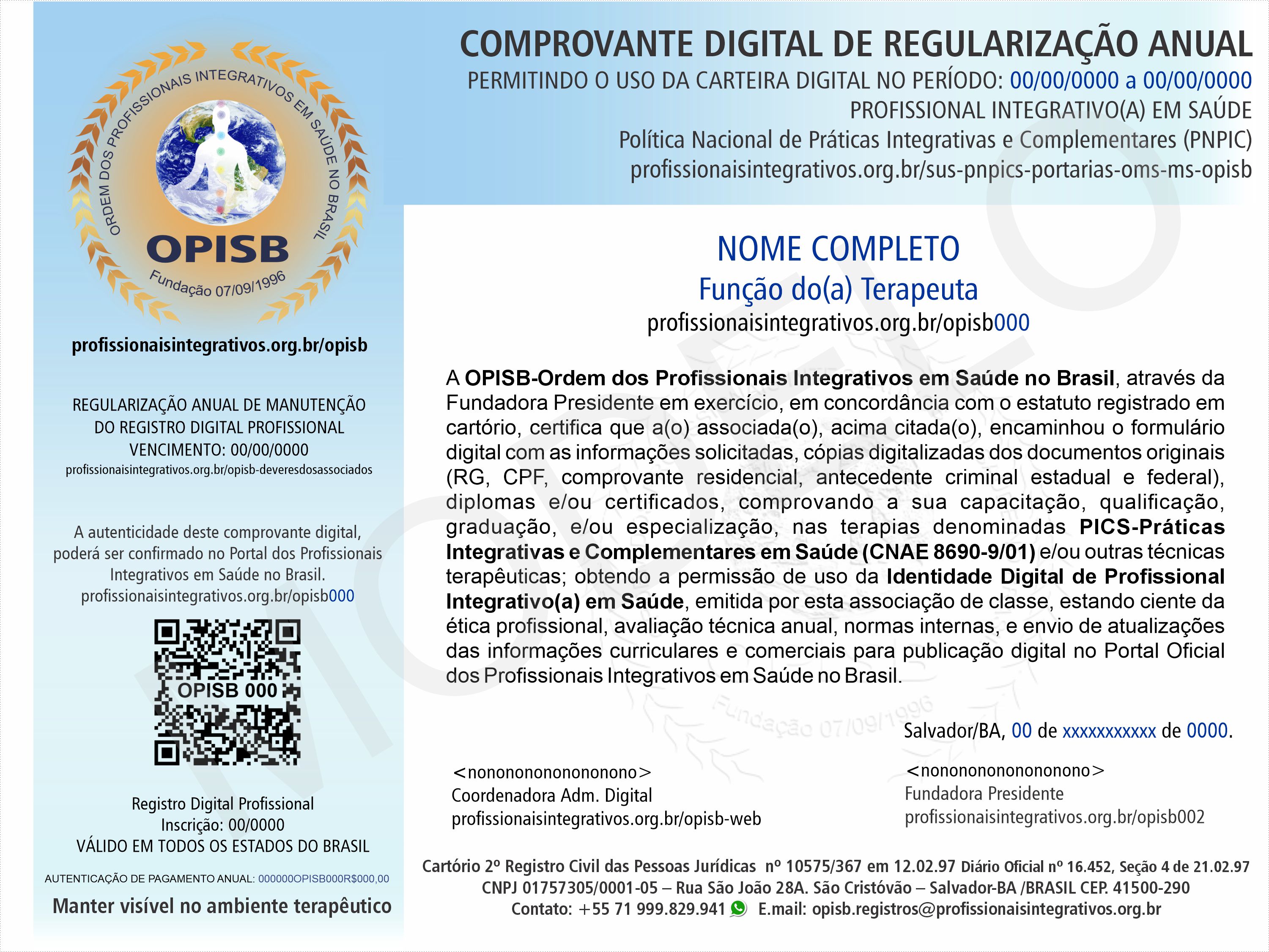 OPISB 000 Comprovante Digital de Regularização Anual