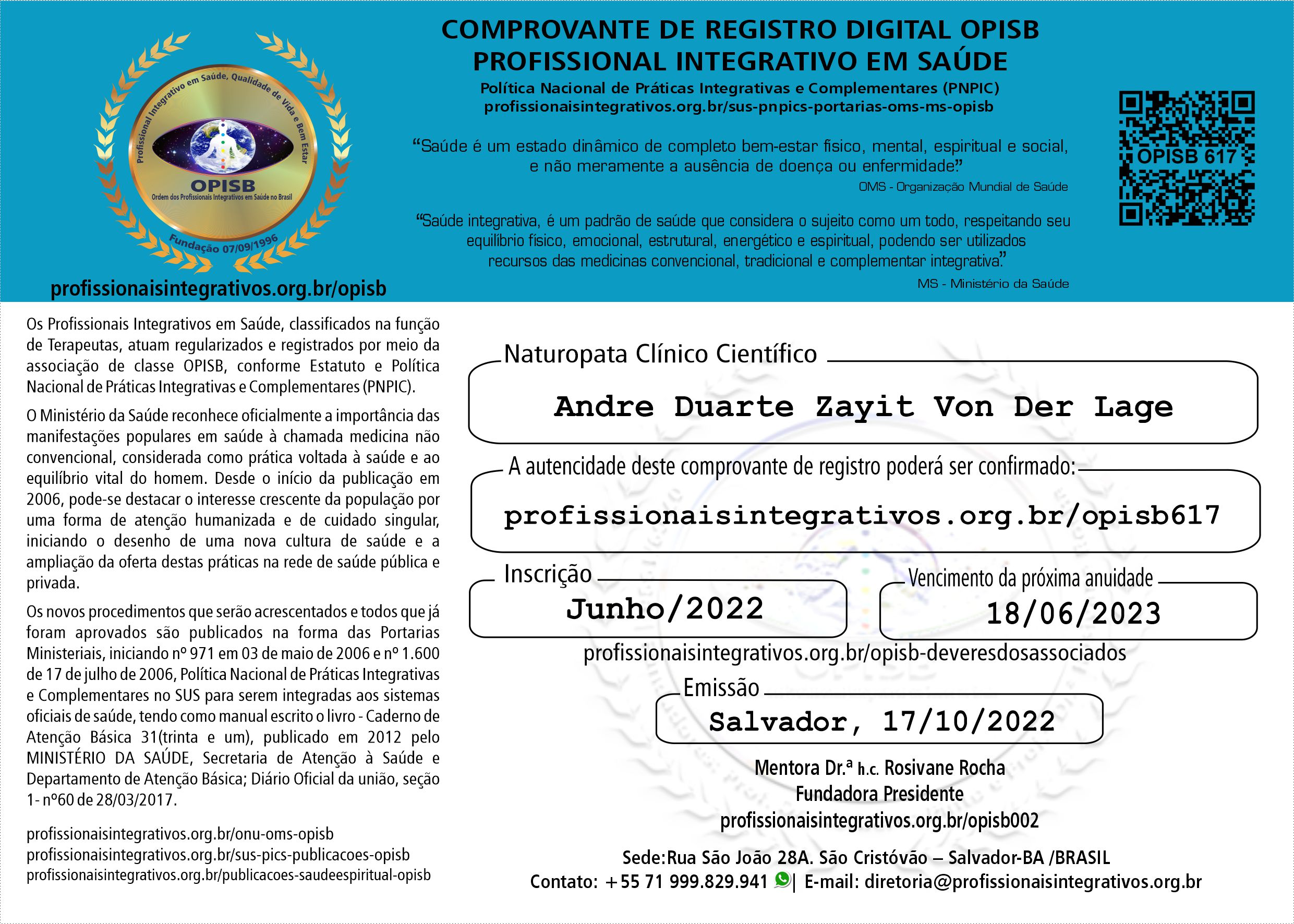 OPISB 617 COMPROVANTE DE REGISTRO DIGITAL