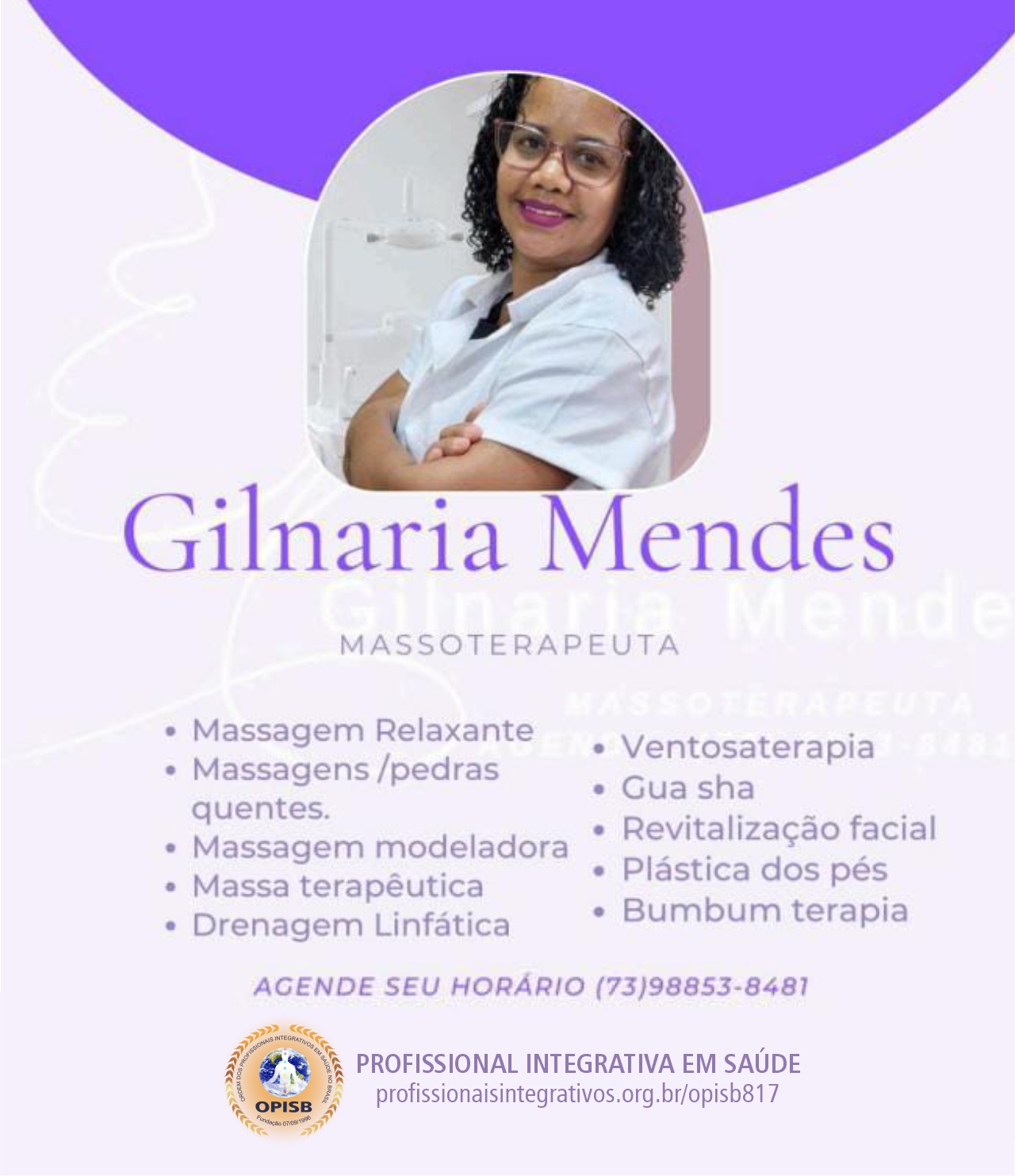 OPISB 817 Gilnaria Mendes Massoterapeuta