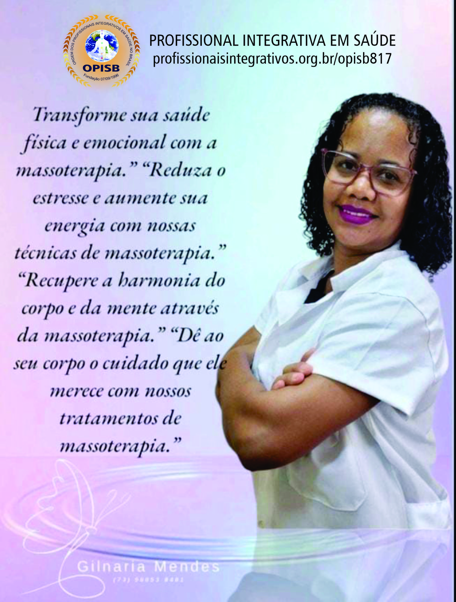 OPISB 817 Gilnaria Mendes Massoterapeuta