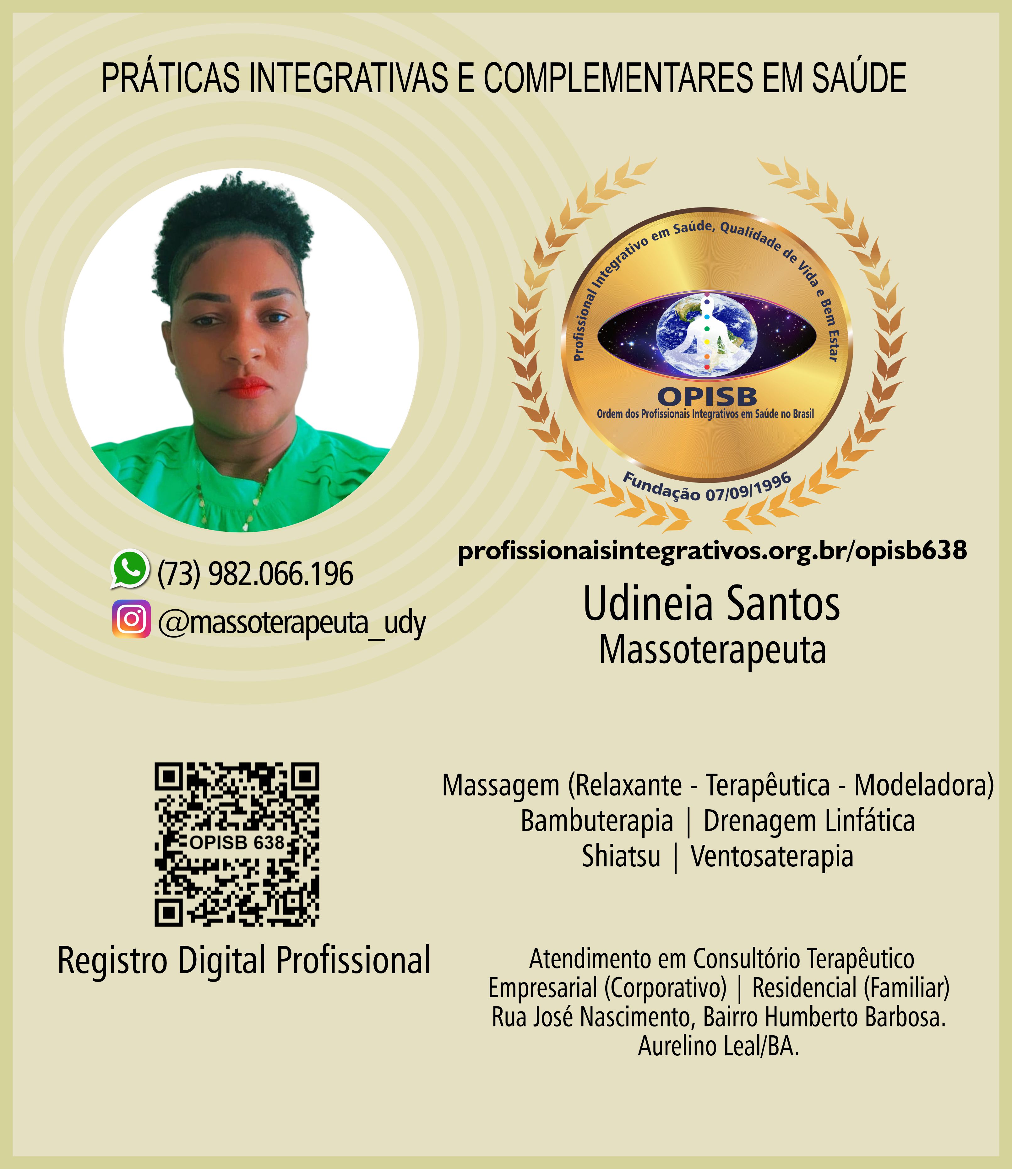 OPISB 638 Udineia Santos | Massoterapeuta
