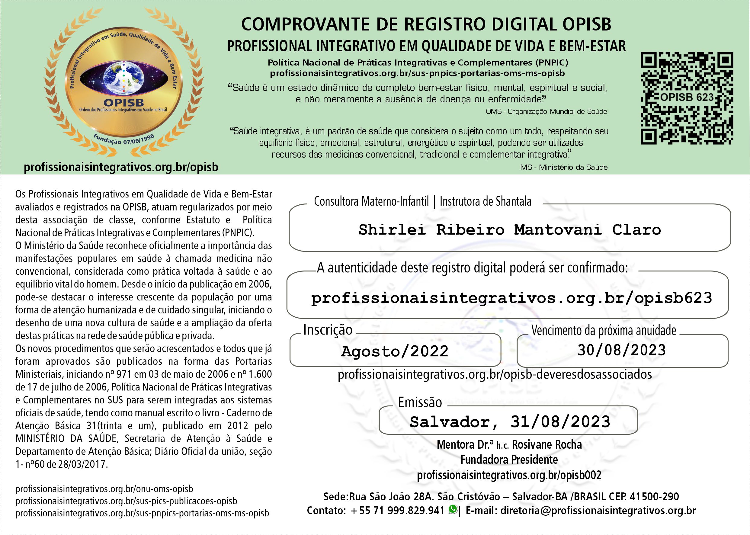 OPISB 623 COMPROVANTE DE REGISTRO DIGITAL