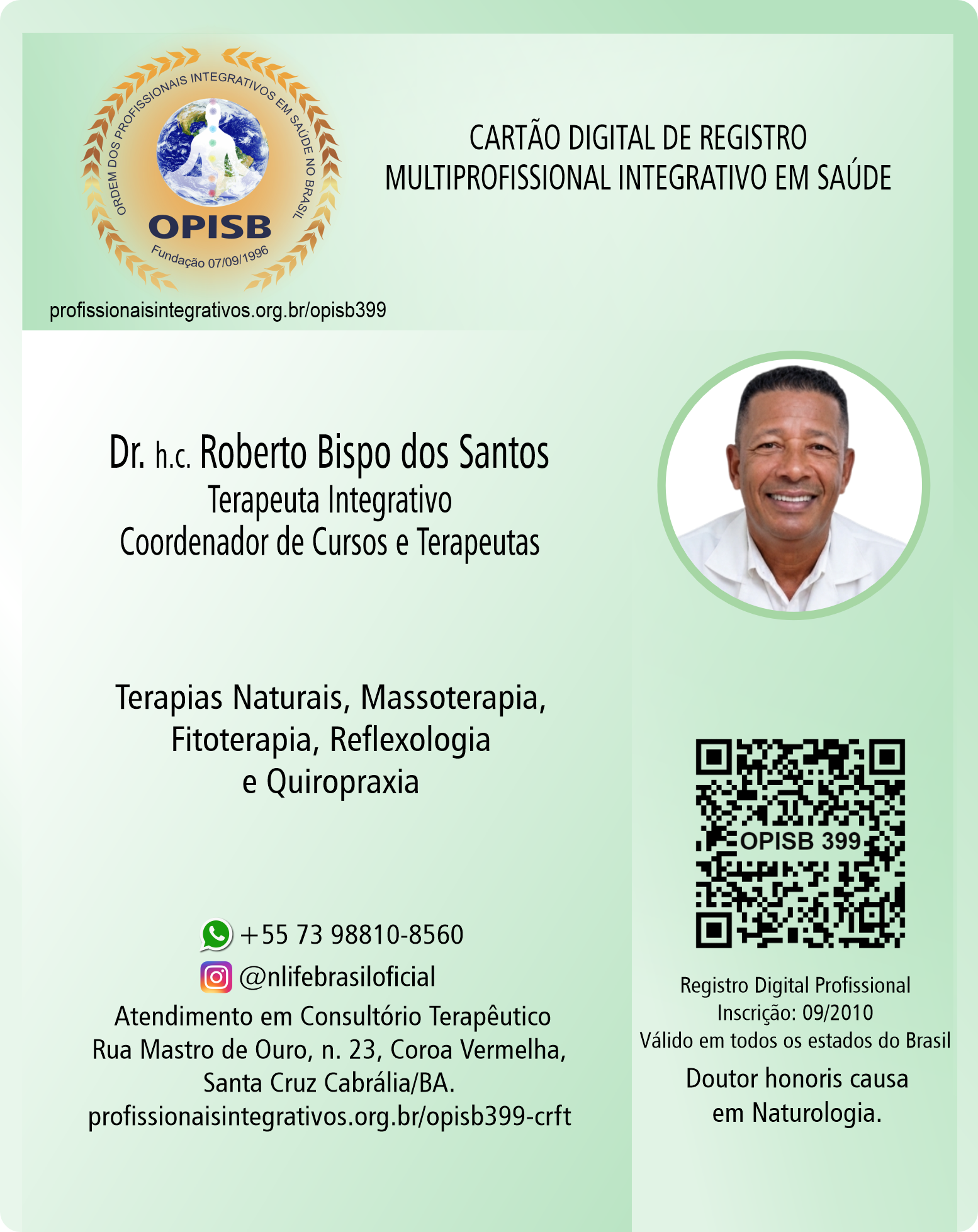 OPISB 399-CRFT Cartão Digital de Registro