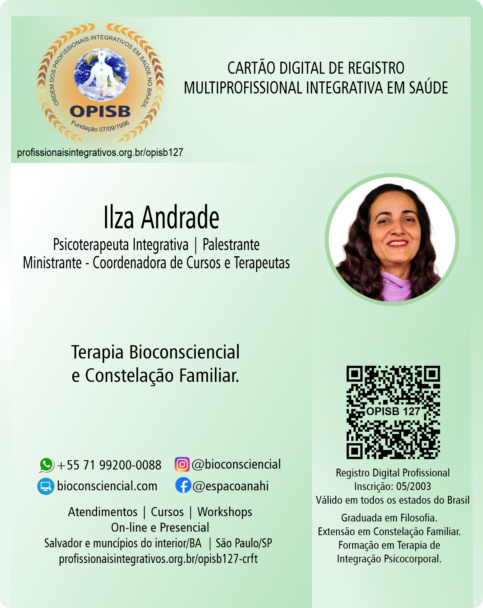 OPISB 127 Cartão Digital de Registro