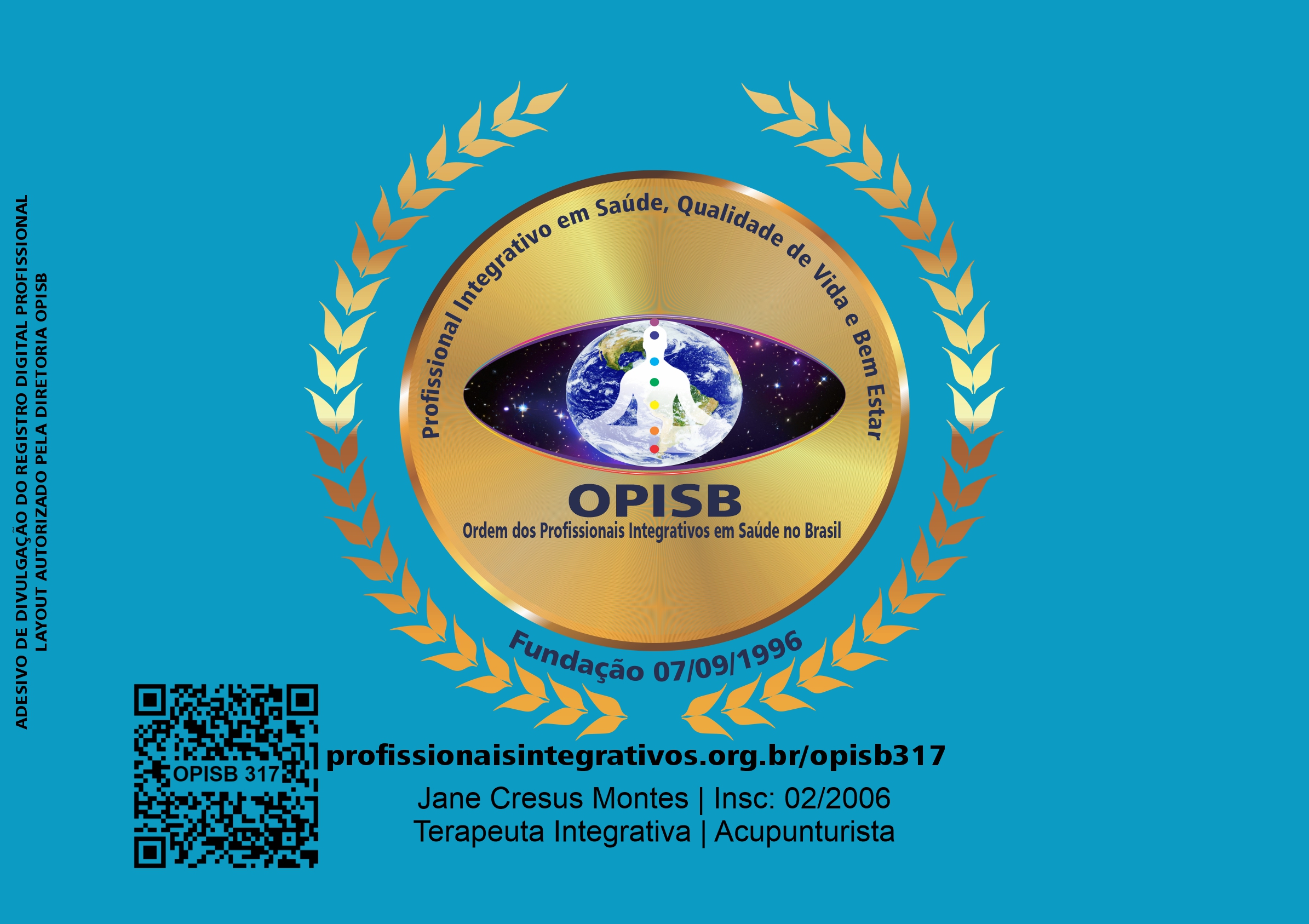 OPISB 317 Jane Cresus Montes | Terapeuta Integrativa - Acupunturista