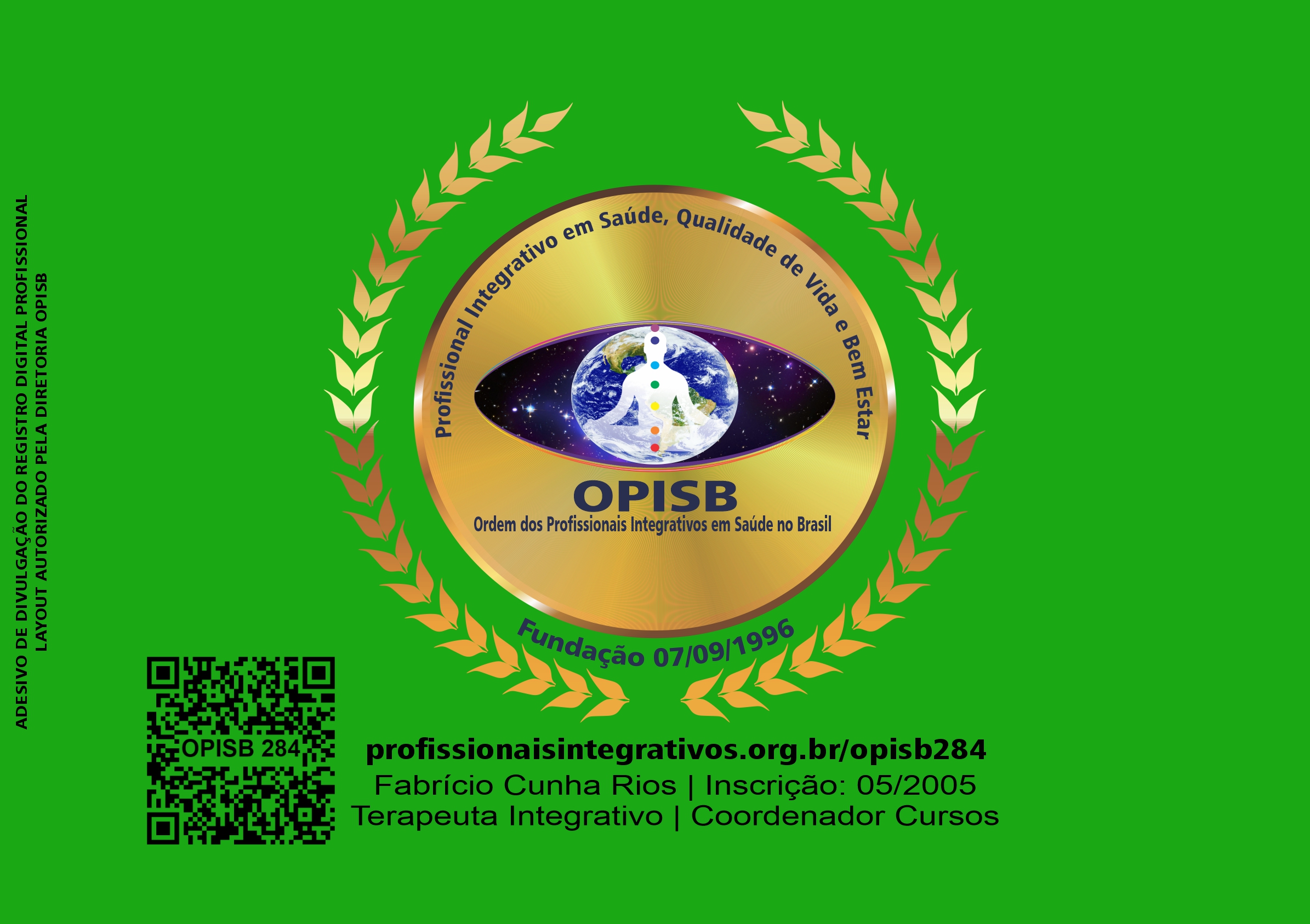 OPISB 284 Fabrício Cunha Rios | Terapeuta Integrativo Coordenador de Cursos