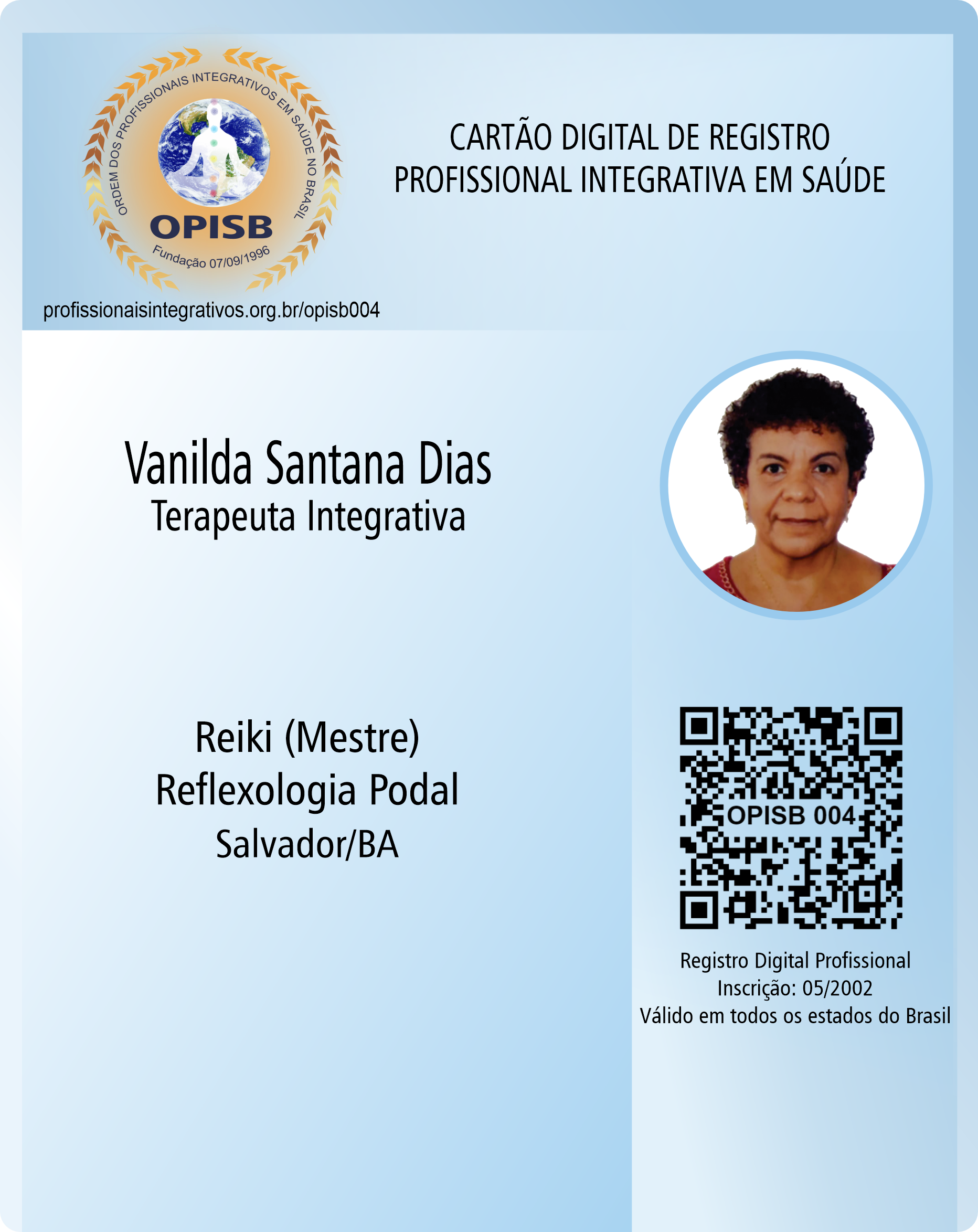 OPISB 004 Cartão Digital de Registro