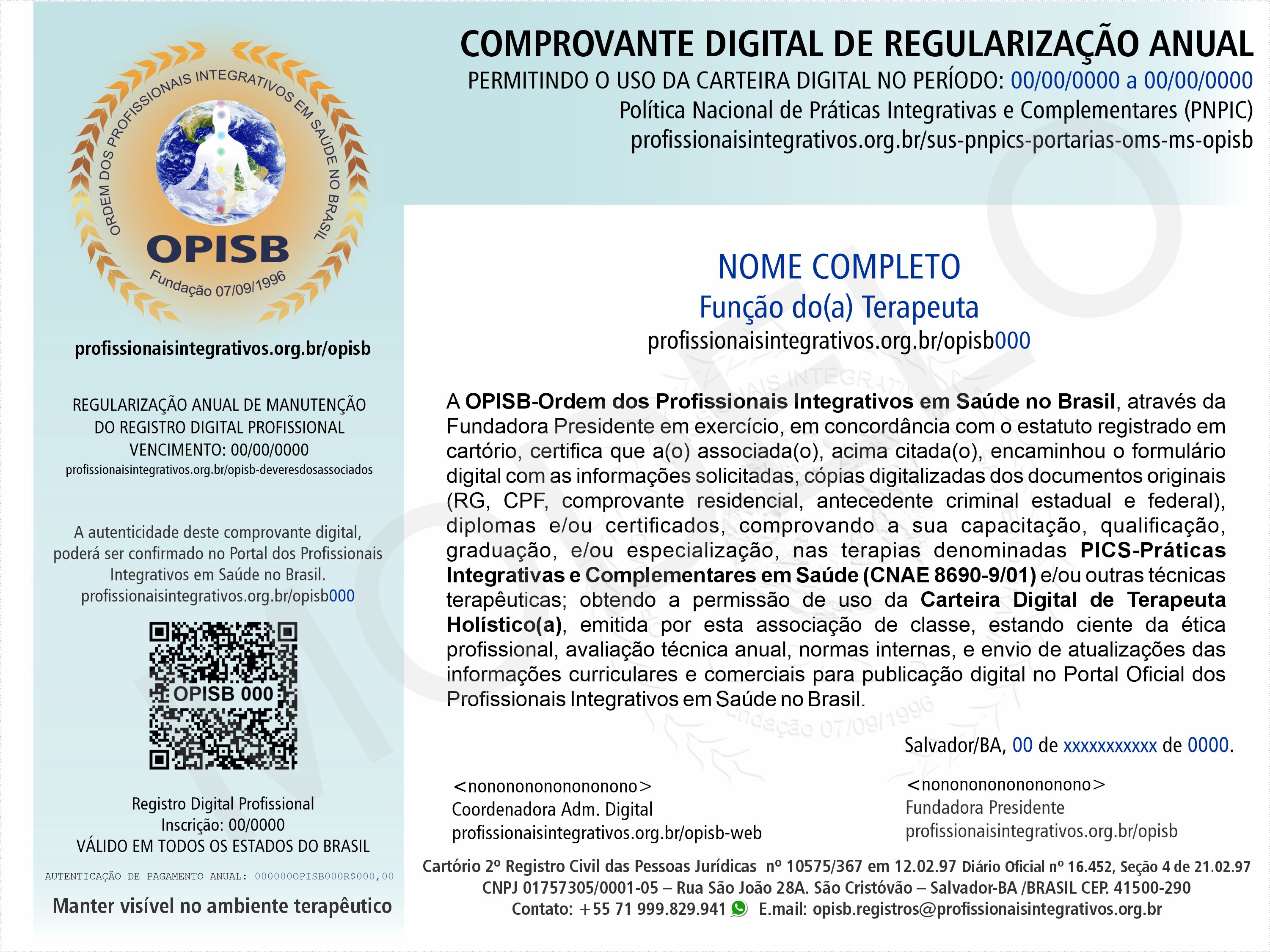 OPISB 000 Comprovante Digital de Regularização Anual