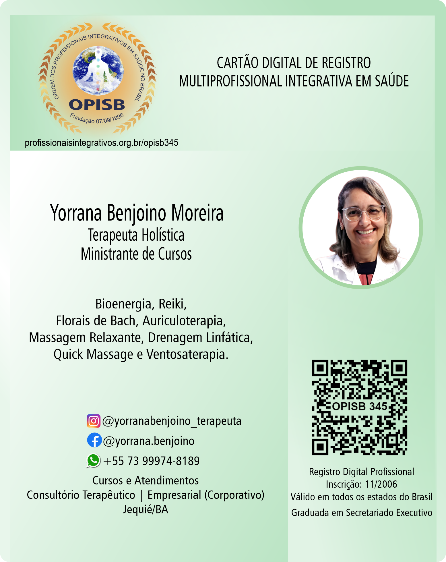 OPISB 345 Cartão Digital de Registro