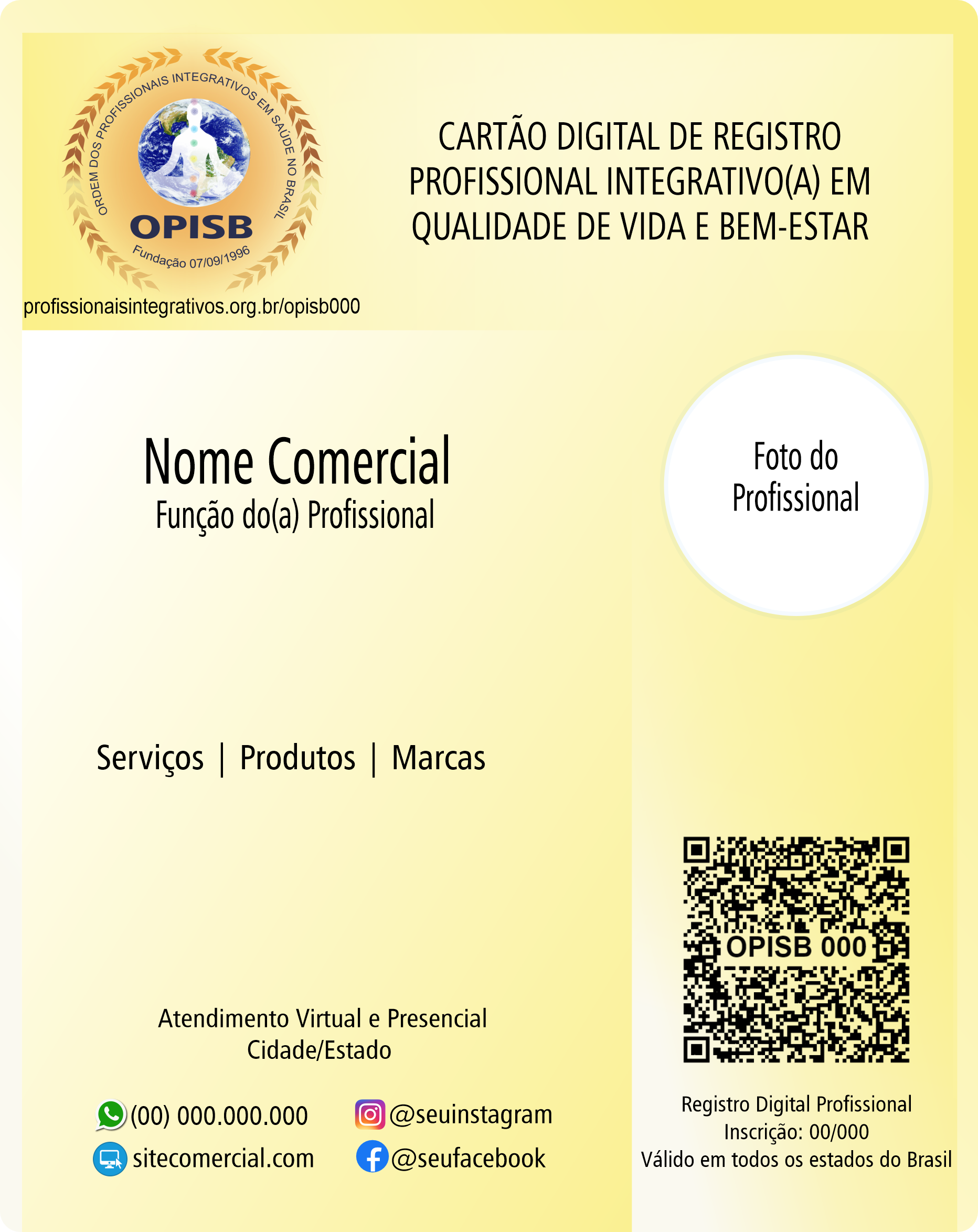 OPISB 000 Cartão Digital de Registro