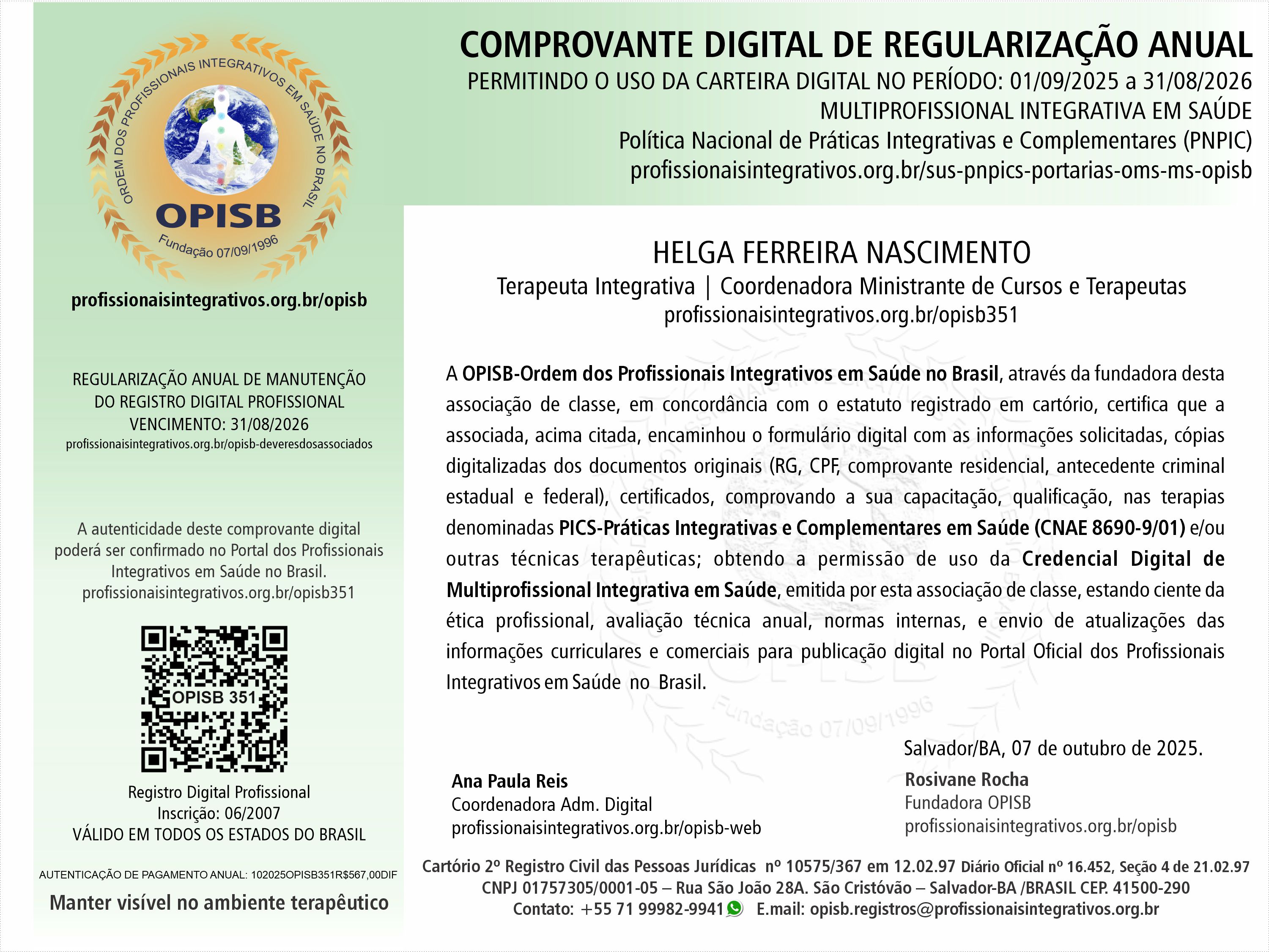OPISB 351  Helga Ferreira Comprovante Digital de Regularização Anual
