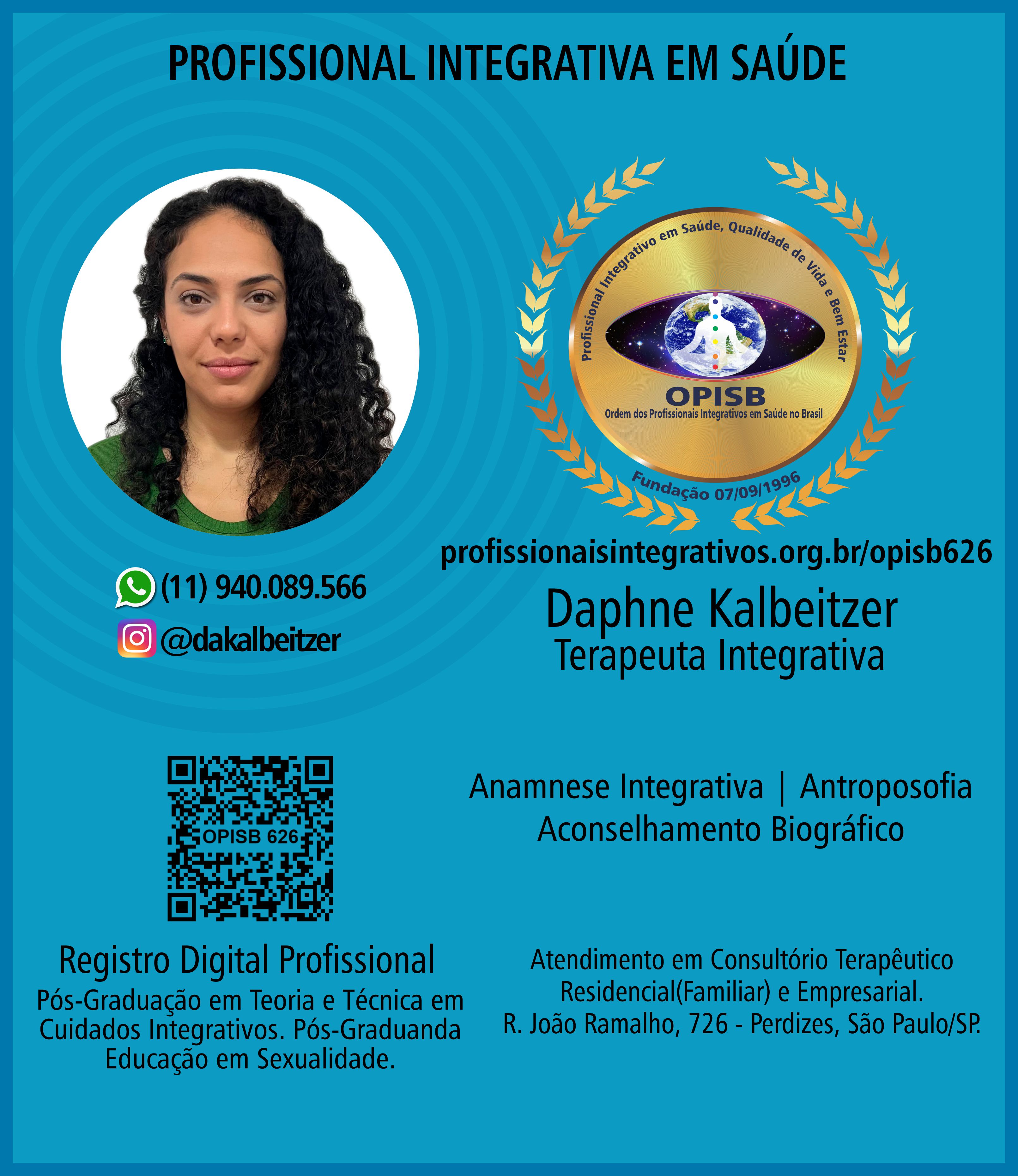 OPISB 626 Daphne Kalbeitzer Terapeuta Integrativa 