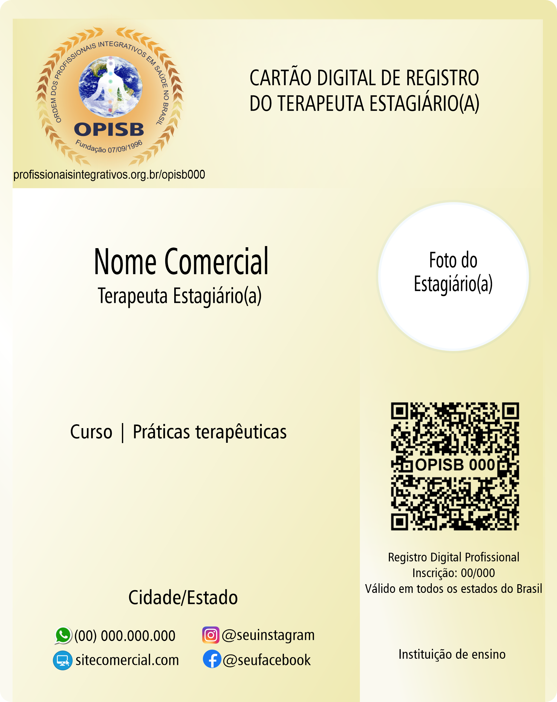 OPISB 000 Cartão Digital de Registro