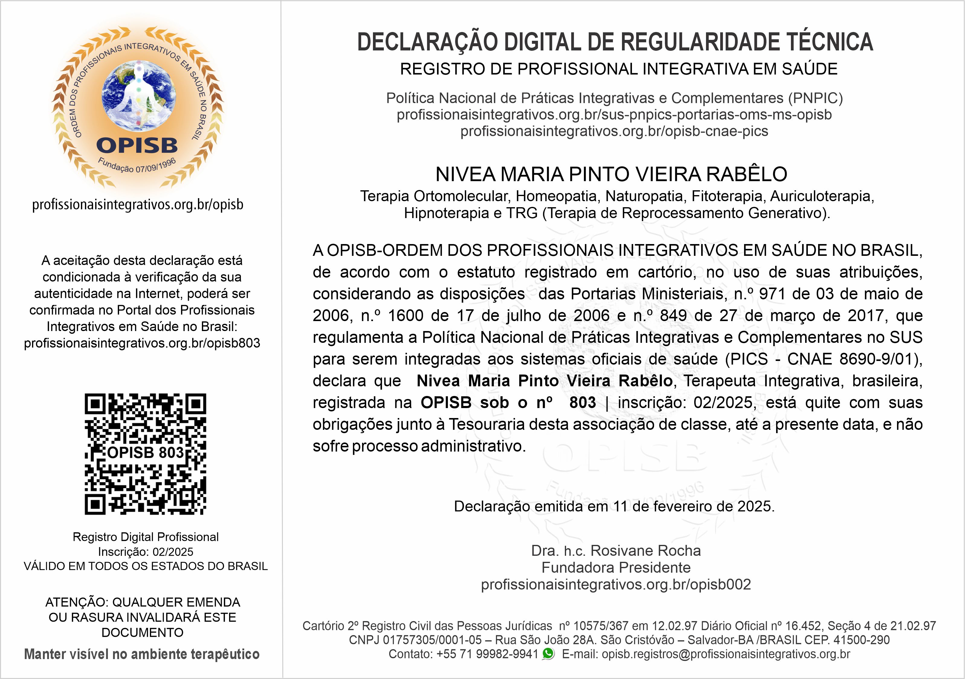 OPISB 803 Nívea Vieira ( Nivea Maria Pinto Vieira Rabelo ) Declaração Digital de Regularidade Técnica.jpg