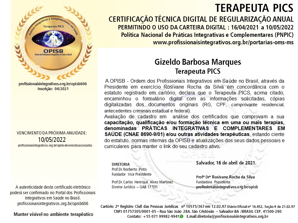 OPISB 606 CERTIFICAÇÃO TÉCNICA GIZELDO BARBOSA MARQUES  ABR_2021 a MAI_2022