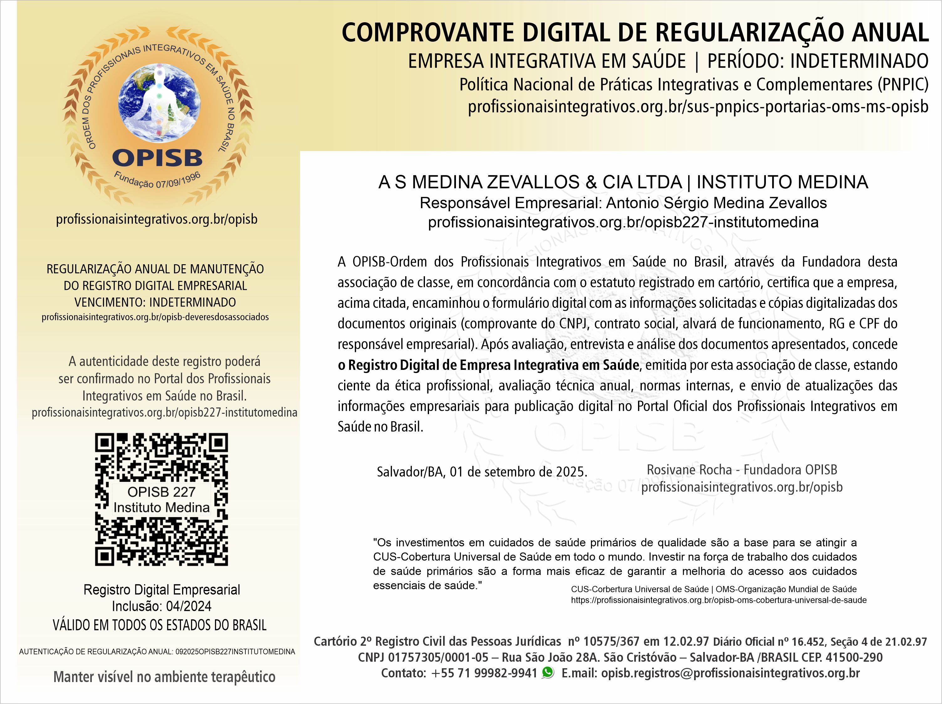 OPISB 227-Instituto Medina Comprovante Digital de Regularização Anual