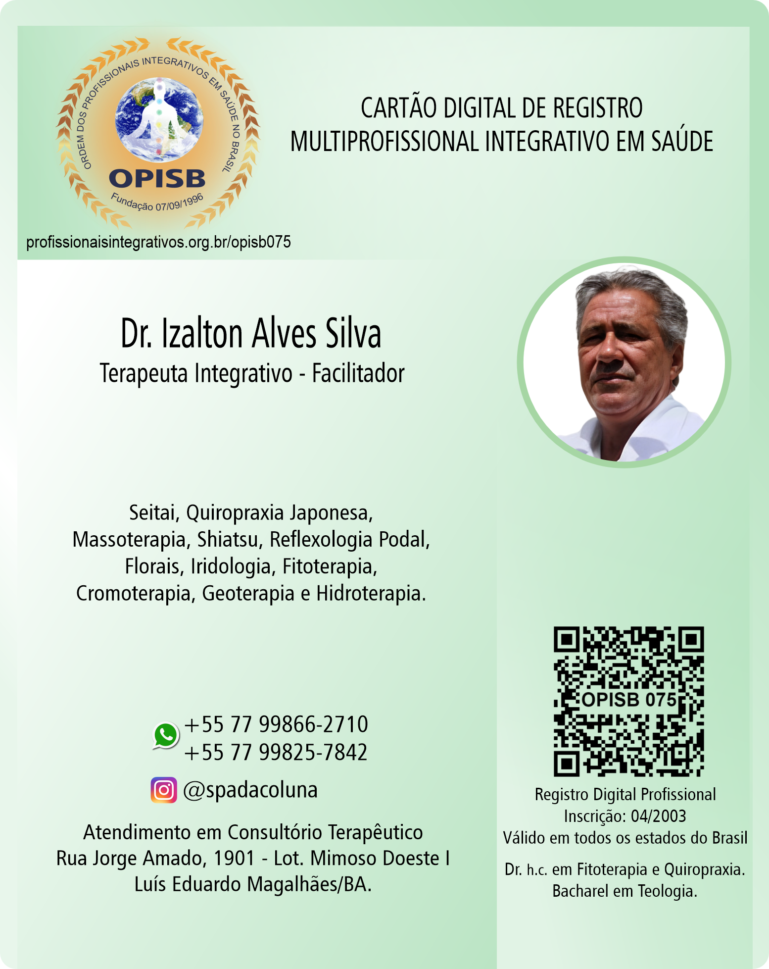 OPISB 075 Cartão Digital de Registro