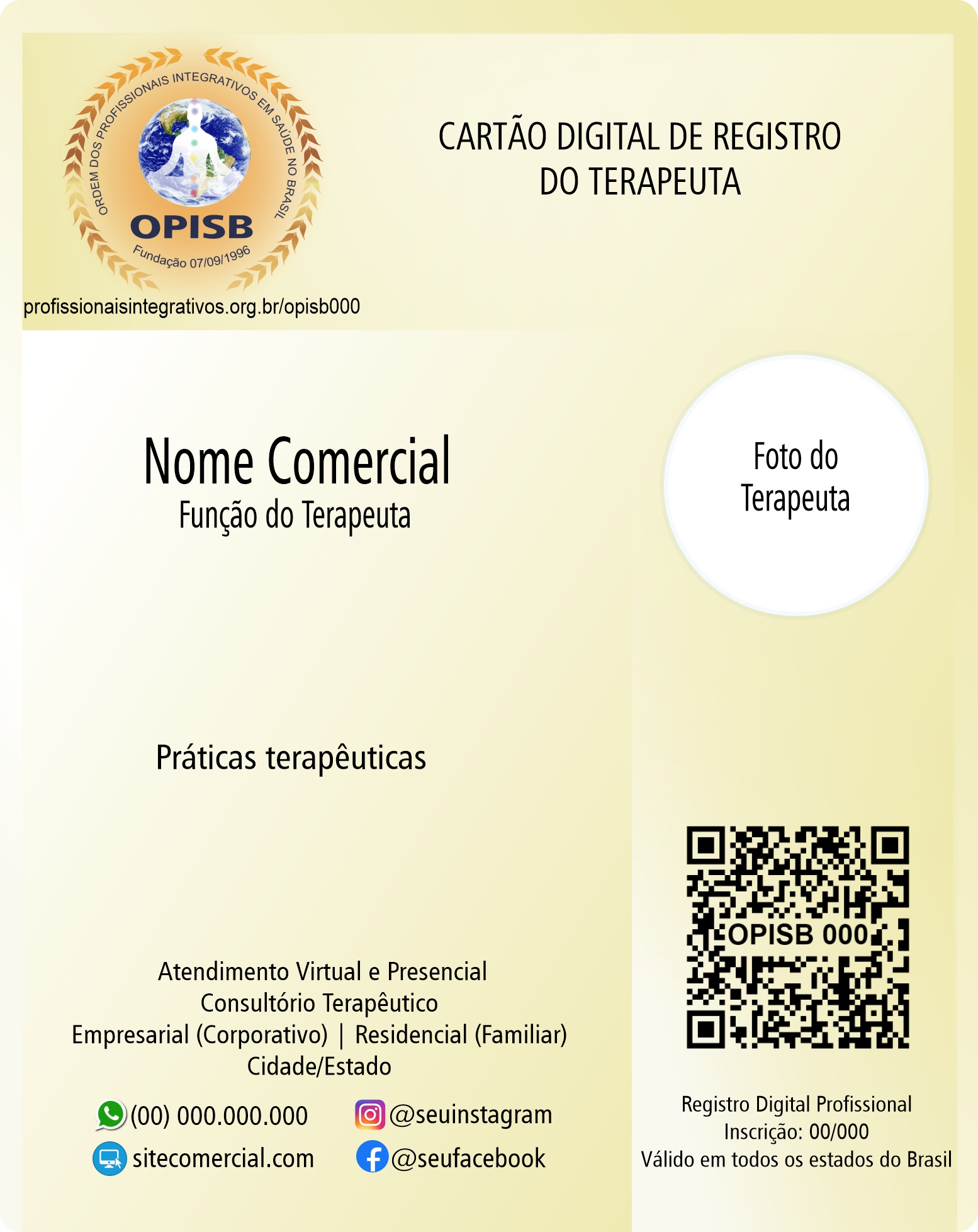 OPISB 000 Cartão Digital de Registro