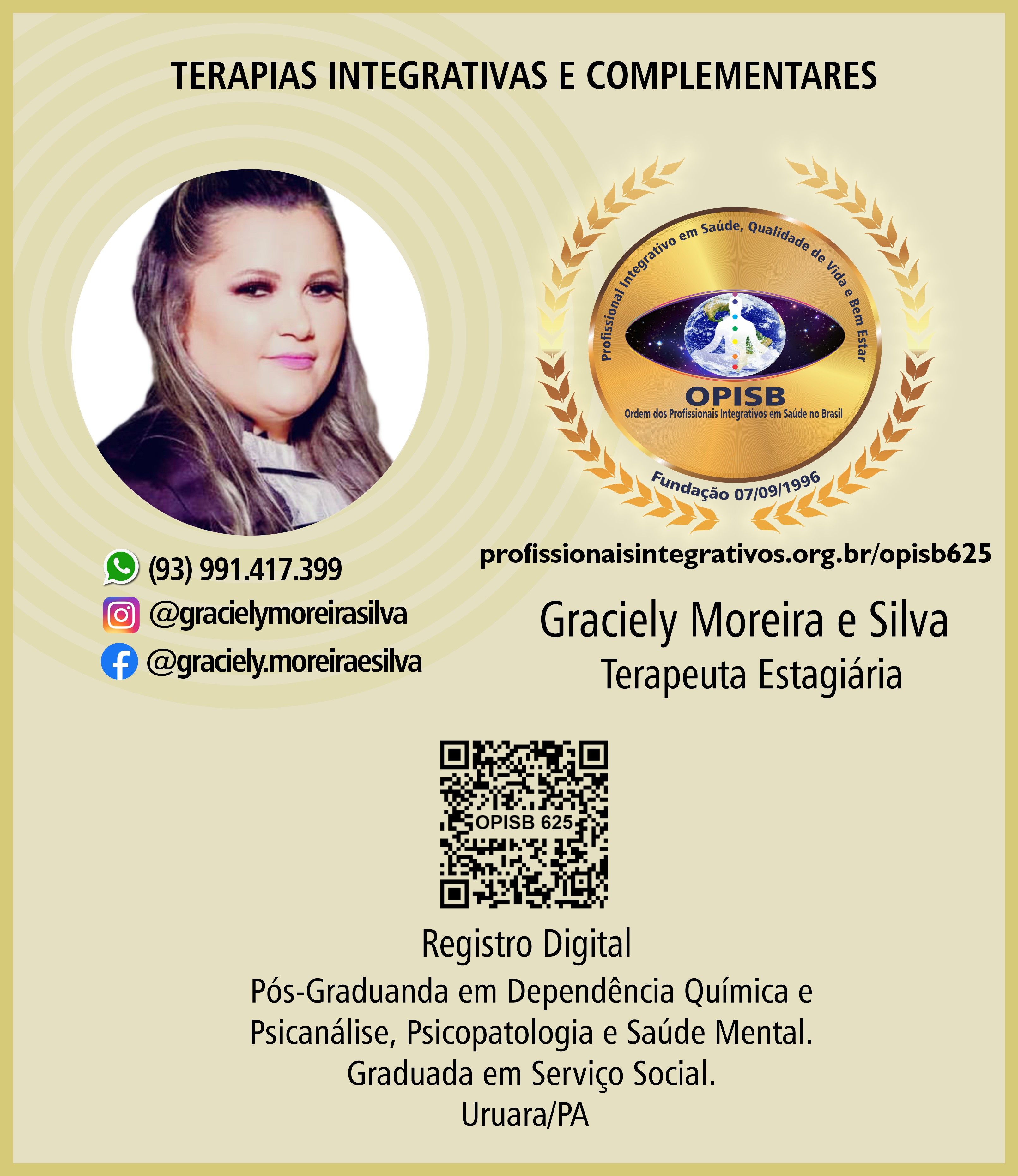 OPISB 625 Graciely Moreira e Silva | Terapeuta Estagiária