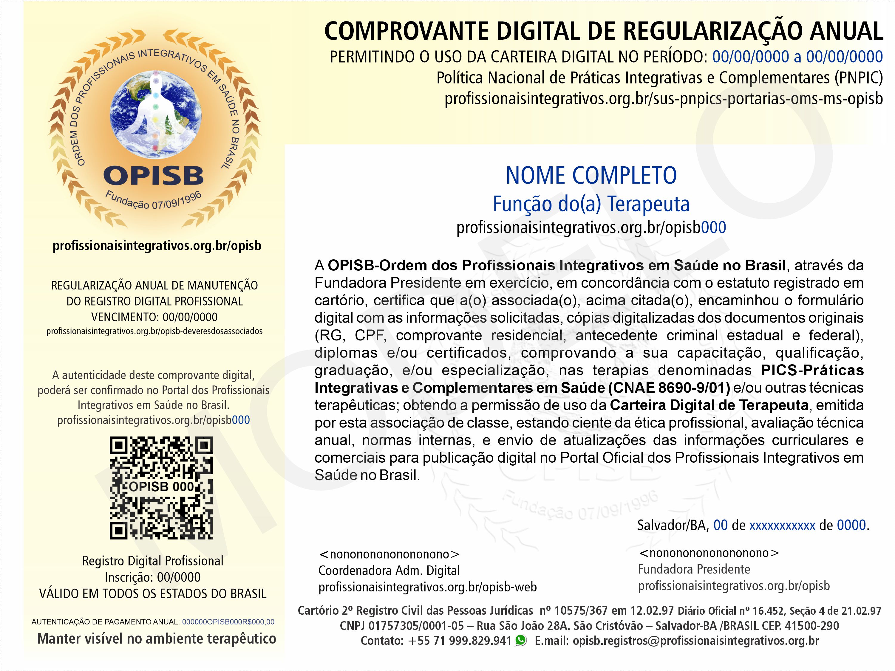 OPISB 000 Comprovante Digital de Regularização Anual