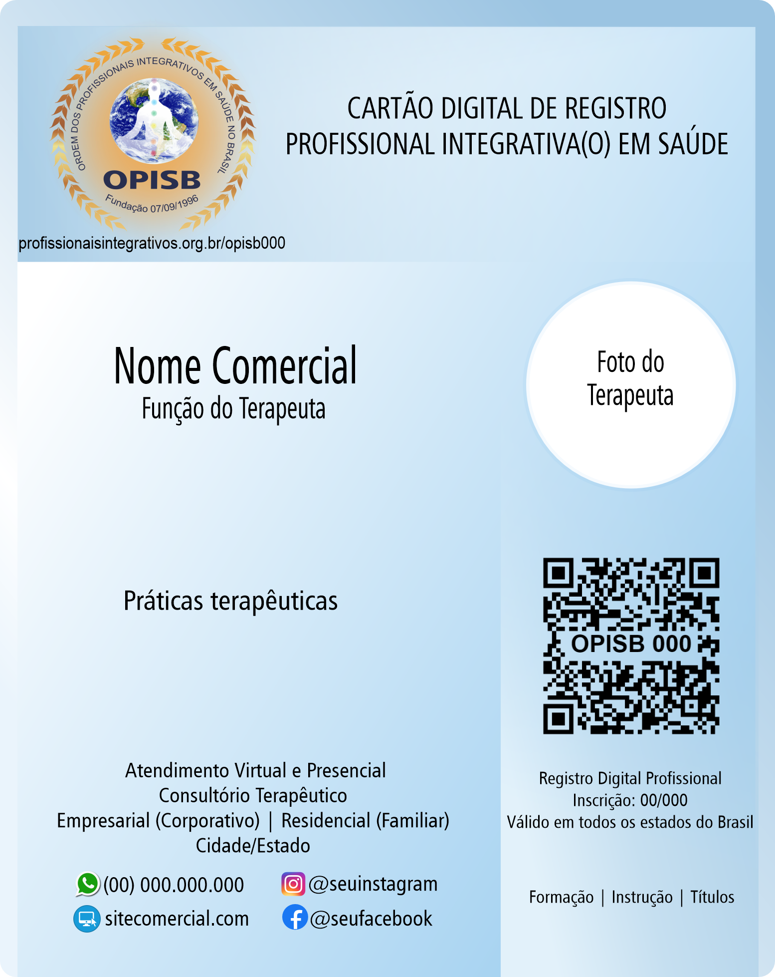 OPISB 000 Cartão Digital de Registro