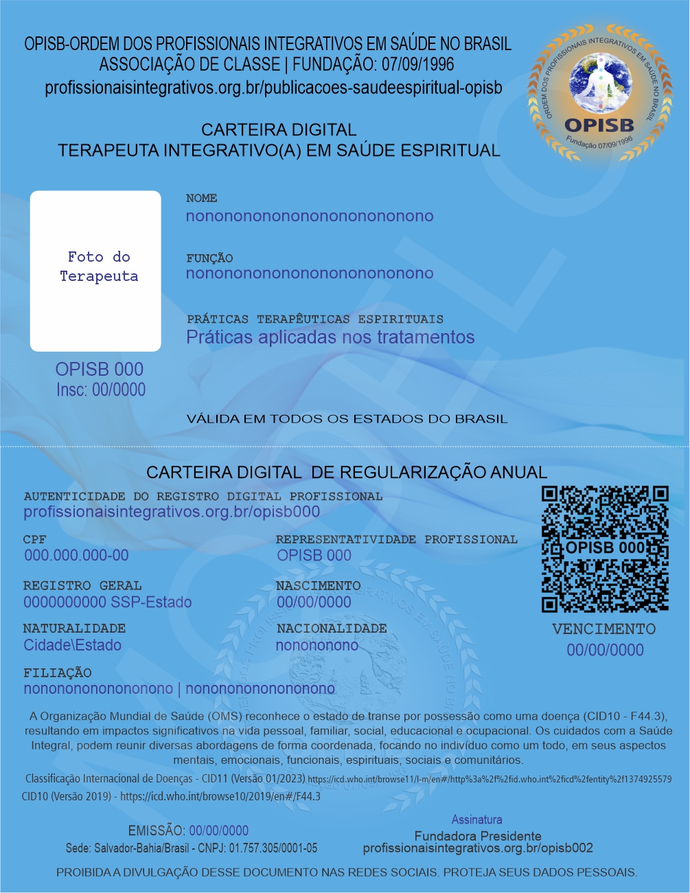 Carteira Digital do Terapeuta Integrativo em Saúde Espiritual