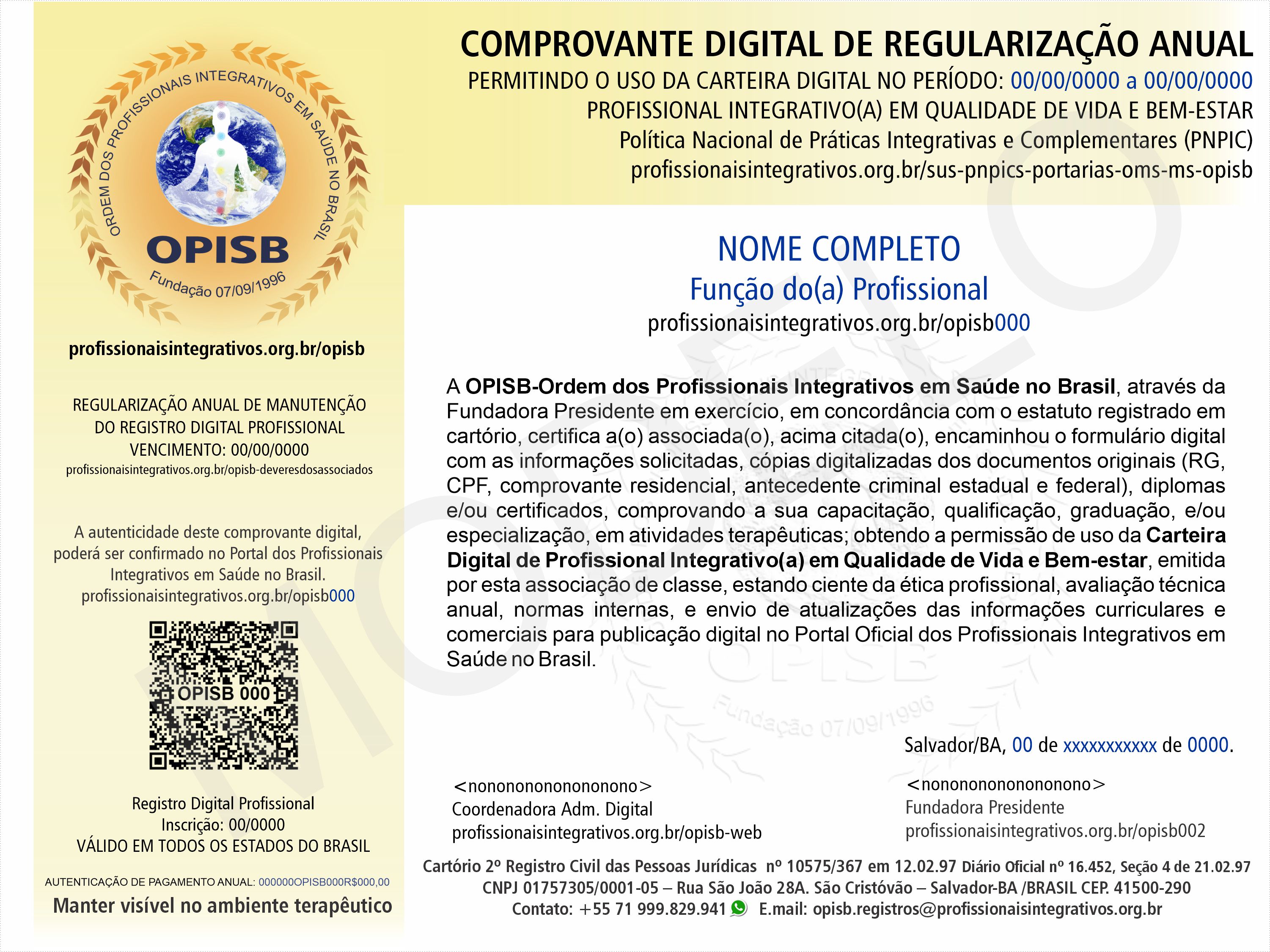 OPISB 000 Comprovante Digital de Regularização Anual